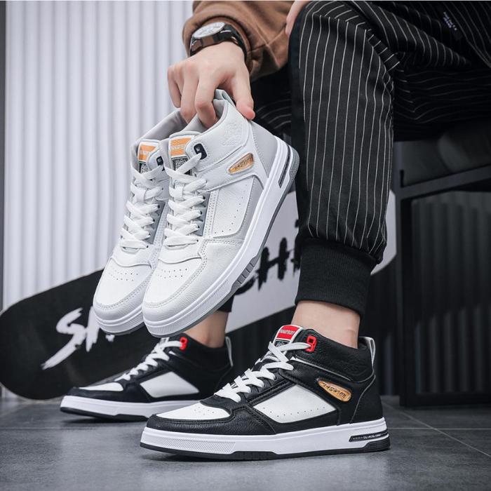 Jual Sepatu Pria Casual Modis Trendy Sport Sneakers Putih Bertali