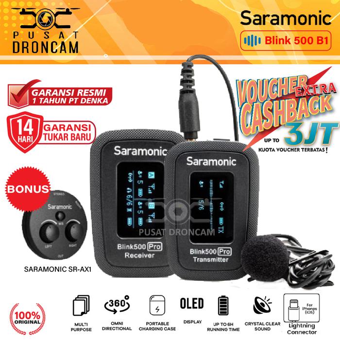 Gambar Saramonic Blink 500 Pro B2 TX TX RX Wireless Lavalier Mic Original - BLACK dari Kamera Gadget Official undefined Tokopedia