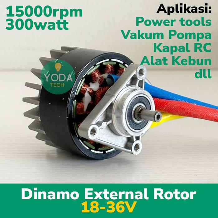 Gambar Dinamo Power Tool External Rotor Brushless DC 18-36V 15000 rpm dari Yodatech undefined Tokopedia