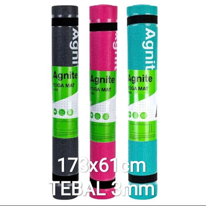 Gambar Matras Alas Yoga Olahraga Indoor Senam Pilates Workout - 3mm PINK + TALI, MEREK AGNITE dari Seller OnlineShop undefined Tokopedia