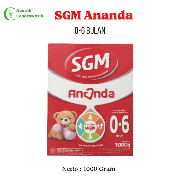 Gambar SGM ANANDA 1 0-6 BULAN 1000 GRAM dari ApotekCendrawasih undefined Tokopedia