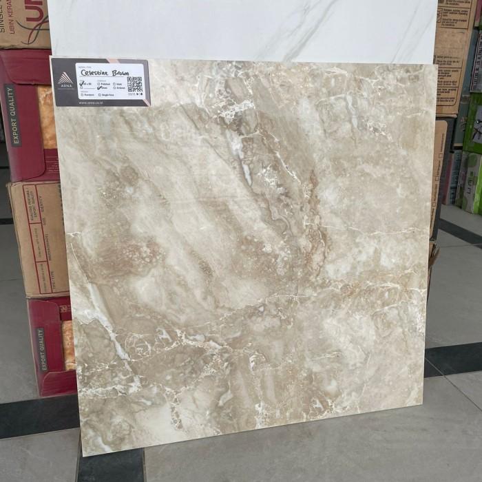 Gambar GRANIT 60X60 GLOSSY MARMER / CELESTINE BROWN LOCAL - ARNA - dari SUMBER KERAMIK&GRANIT CIKUDA undefined Tokopedia