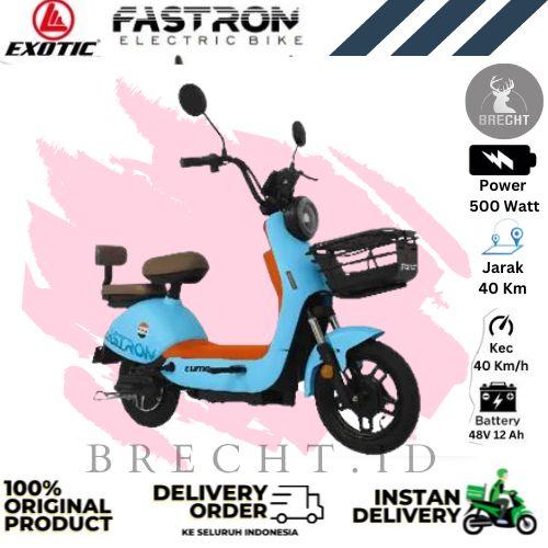 Gambar Sepeda Listrik Exotic Fastron E Bike 500 Watt - Biru dari BRECHT.ID OFFICIAL STORE undefined Tokopedia