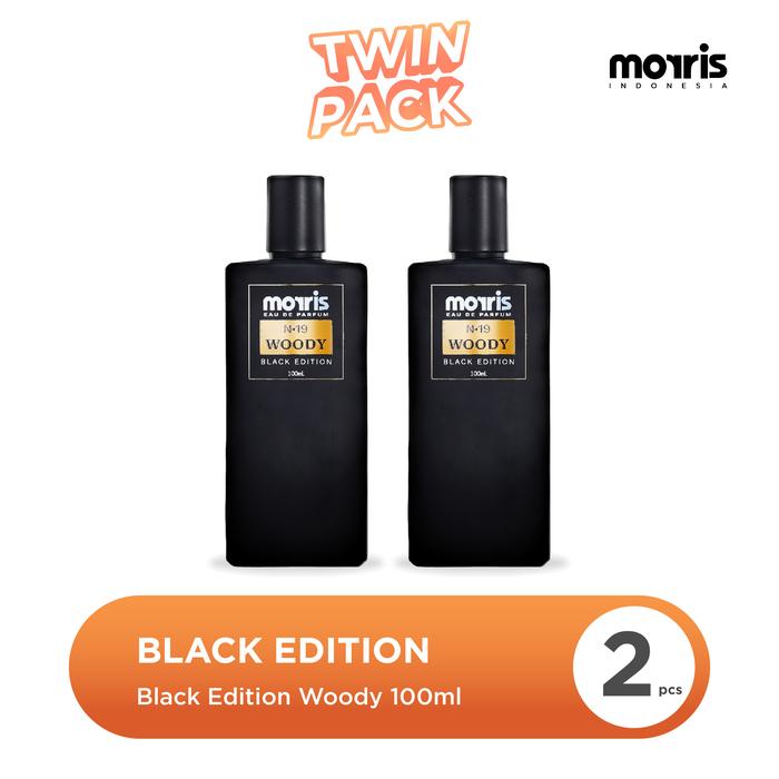 Gambar [TWIN PACK] Morris Eau De Parfum Black Edition 100ml (isi 2pcs) - Woody 2pcs dari Morris Indonesia_NEW undefined Tokopedia
