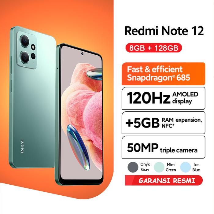 Gambar Xiaomi Redmi Note 12 8/128 Ram 8GB Rom 128GB Garansi Resmi - Mint Green dari Elite Phone Cell undefined Tokopedia