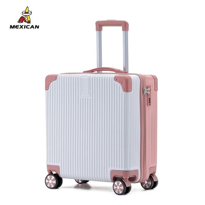 Gambar MEXICAN TYPE A916 Koper Kabin18 Inchi IMPORT 100 % QUALITY - putih pink, 18 inch dari Mexican Official store undefined Tokopedia