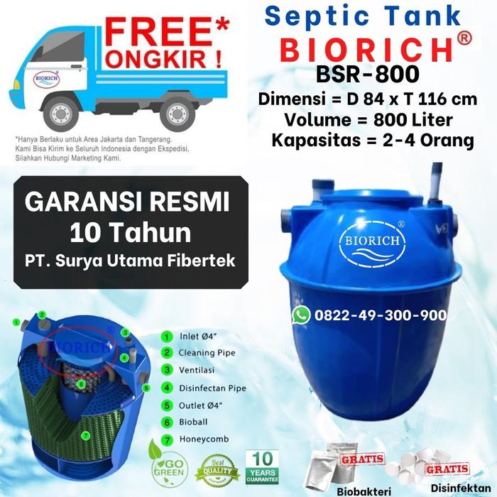 Gambar Septic Tank Bio BSR 800 (4 Orang) - Septik BioFil, BioTank 800 Liter dari BIORICH High Quality undefined Tokopedia