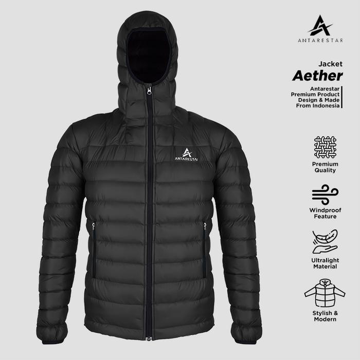 Gambar Jaket Gunung Pria Wanita Jacket Outdoor Hiking Antarestar Aether Serie - Hitam, XL dari Antares Star undefined Tokopedia