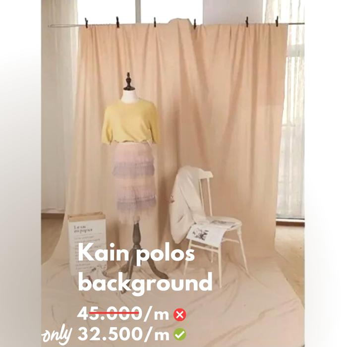 Gambar Kain Polos Cream / Kain Background Foto dan Studio / Bahan Polos Warna - Cream, 4 x 2.4 dari Sarjana RUMAH undefined Tokopedia