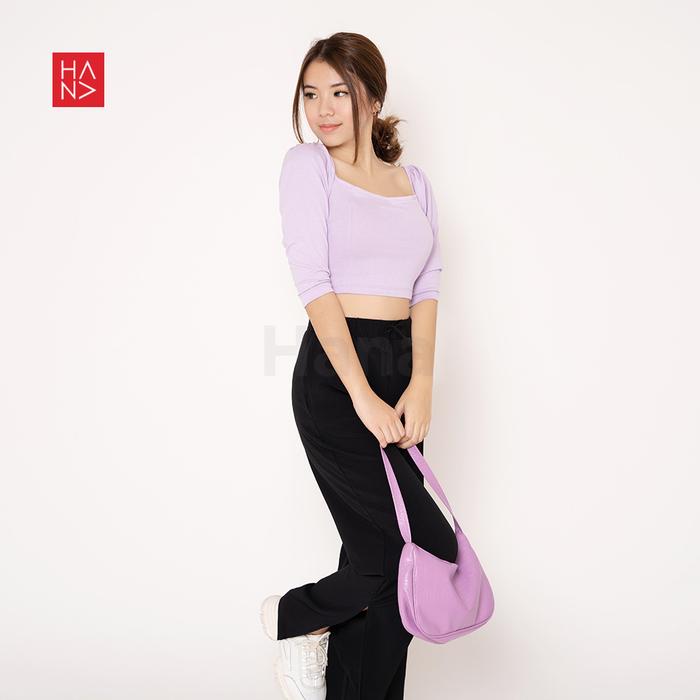 Gambar HanaFashion - Patricia Crop Top Stylish Wanita Murah - CT093 - Lilac, XL dari hanafashion_shop undefined Tokopedia