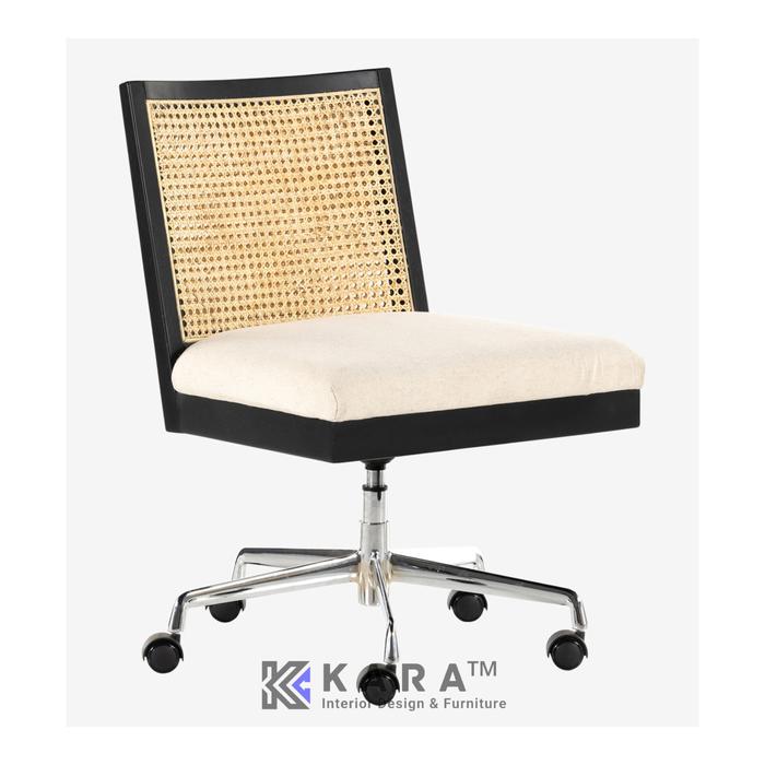 Gambar Kursi Kantor Hidrolik Rotan / Kursi Kerja / Kursi Belajar - Tanpa Lengan, Natural Finish dari Sentra Furniture by KARA undefined Tokopedia