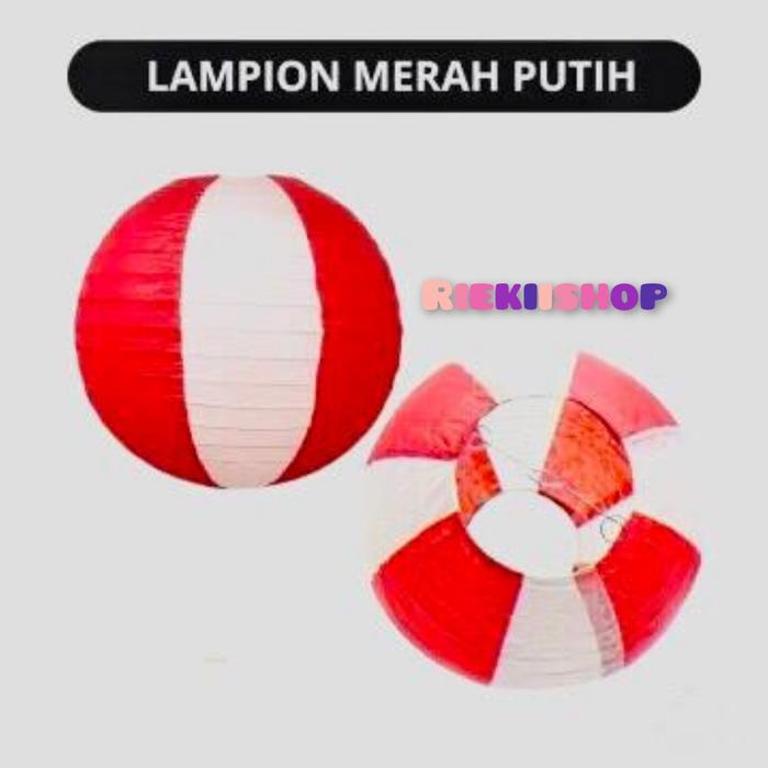 Gambar Lampion hiasan dekorasi HUT kemerdekaan RI 17 agustus merah putih - Bulat 10inch dari Riekiishop undefined Tokopedia