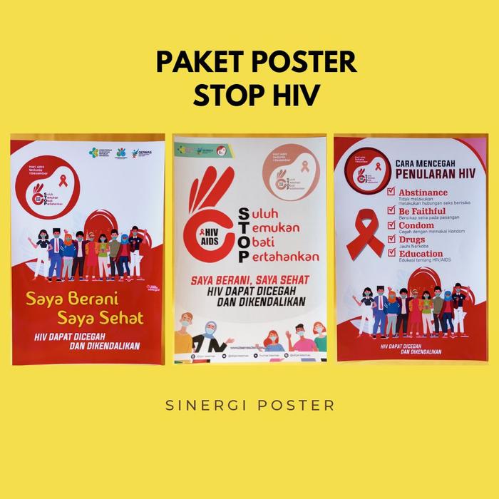 Jual Paket Poster | Poster STOP HIV | Poster Kesehatan | Poster ...