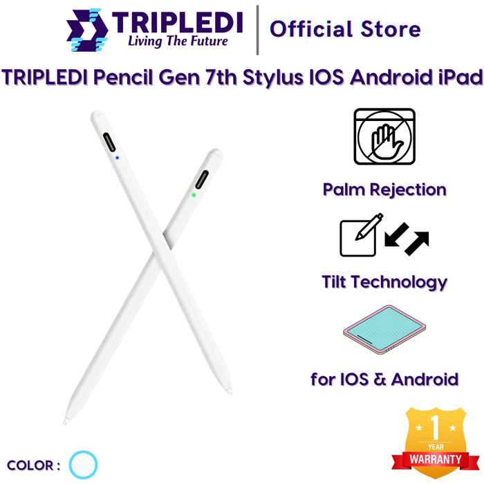 Gambar TRIPLEDI Stylus Pen Active Gen 9 Apple Pencil iPad Tablet Mobile Phone - Putih dari TRIPLEDI undefined Tokopedia
