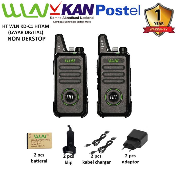 Gambar Walkie Talkie WLN HT Two-Way Radio KD-C1(dengan layar digital)-Hitam - HITAM NON dari HT WLN STORE undefined Tokopedia