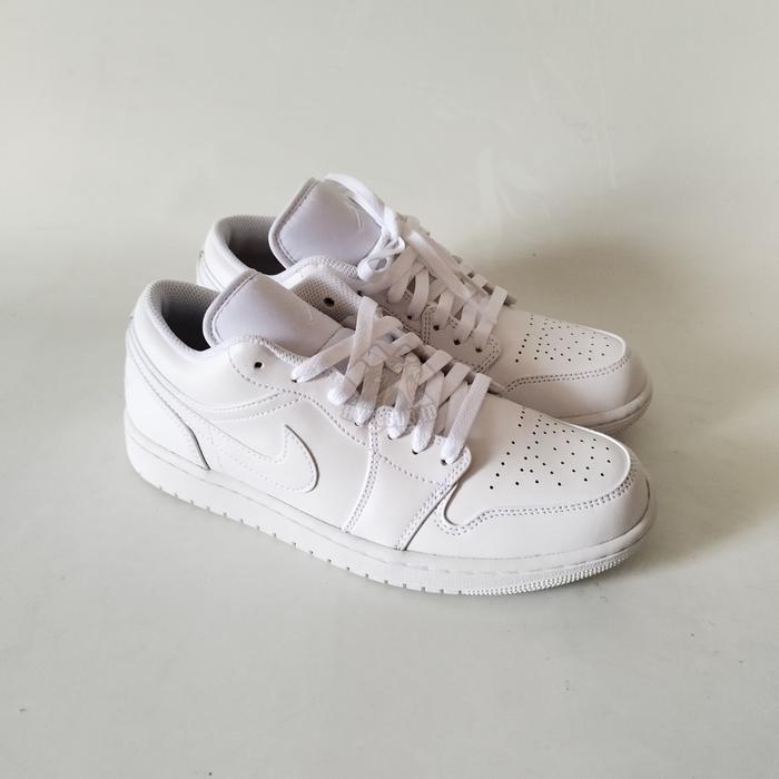 Men's J1 Low Triple White Sepatu Basket Air Jordan Aj Low