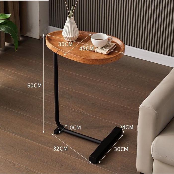 Gambar Meja Sudut Sofa Meja Kopi Ruang Tamu Side Table Kayu Gold Premium/Coffee Table Minimalis/Meja Nakas Samping/Bedside Table Meja Laptop - Light brow, 70 cm dari CASA CHIC undefined Tokopedia
