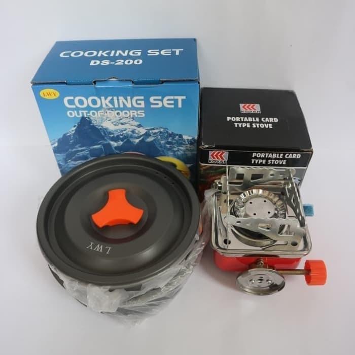 Gambar Nesting ds200 dan kompor kotak cooking set camping dari Consinasi undefined Tokopedia
