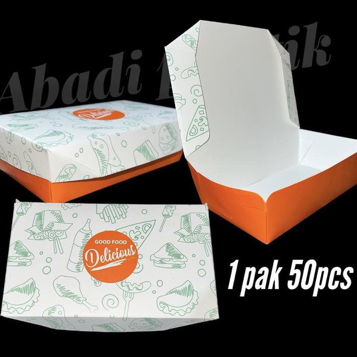 Gambar PAPER LUNCH BOX MOTIF M/KEMASAN MAKANAN/KOTAK NASI M dari abadi plastiik undefined Tokopedia