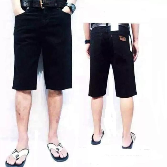 Gambar Celana pendek pria jeans jumbo karet bahan denim premium dewasa - Hitam, 29 dari EMERALD GARMENT undefined Tokopedia