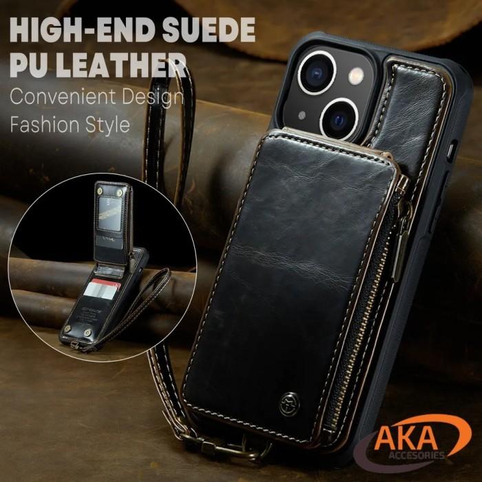 Jual IPHONE 12 PRO MAX LUXURY LEATHER CASE WALLET MAGNETIC