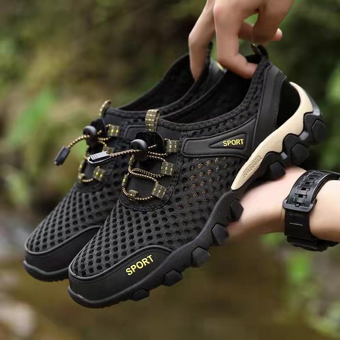Gambar Sepatu Pria Cowok Adventure Sepatu Outdoor Pria Sport Hiking Camping - Hitam, 39 dari STIL.STORE undefined Tokopedia