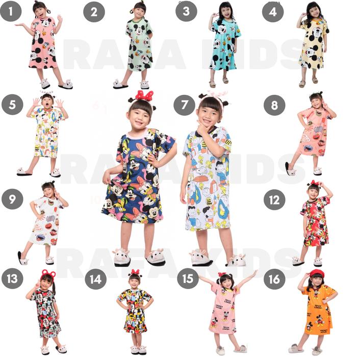 Gambar Dress Anak Perempuan Baju Atasan Daster Dres Anak Cewek 1 2 3 Tahun - MOTIF 7 dari Rafa Kidss undefined Tokopedia
