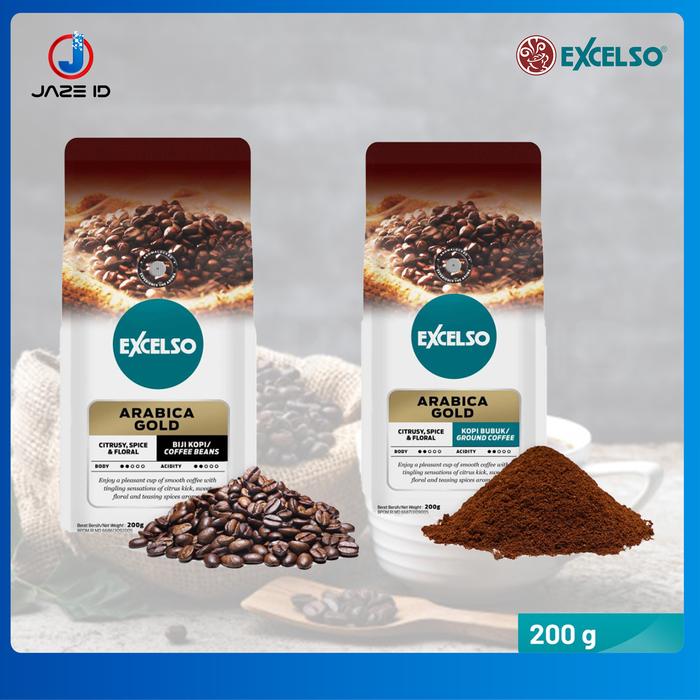 Gambar Excelso Arabica Gold Java Coffee Kopi Biji Bubuk 200 gram 200g 200gr - ARABICA GOLD, BUBUK dari JAZE ID undefined Tokopedia