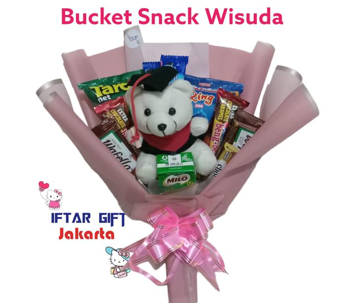 Gambar Bucket Snack / Buket Jajan / Buket Wisuda / Souvenir Ultah / Bouquet - Pink dari IFTAR GIFT JAKARTA undefined Tokopedia