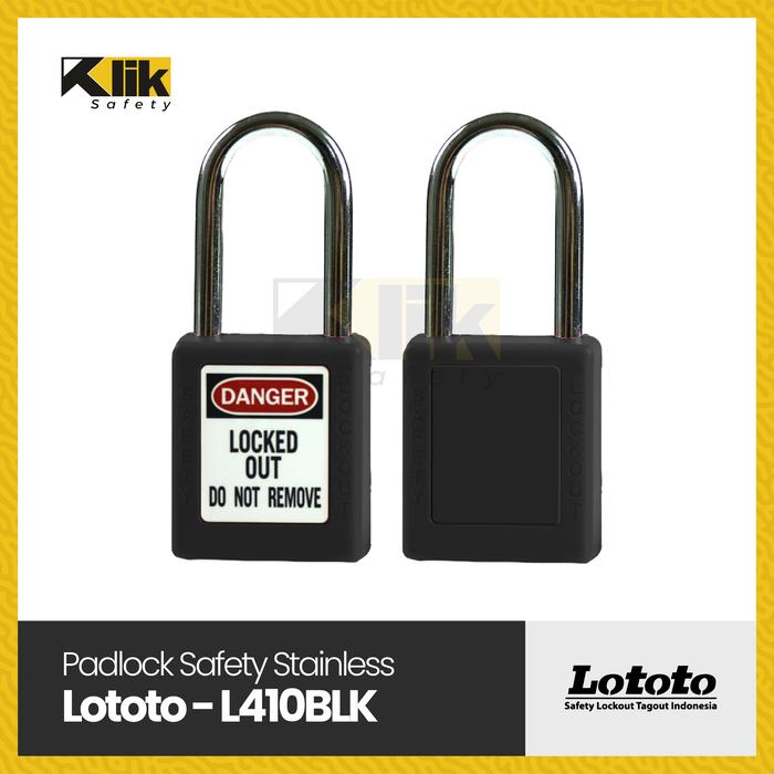 Gambar Gembok Safety Lototo Padlock L410 Stainless Steel 38mm Original - Hitam dari KLIK Safety Store undefined Tokopedia