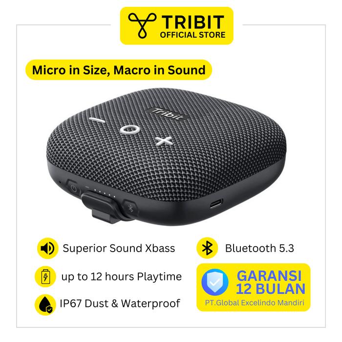 Tribit StormBox Micro Bluetooth USB-C Portable Speaker Waterproof  IP67 Black