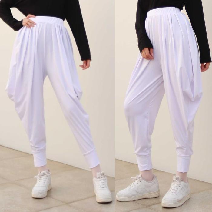 Gambar Hitjab - Celana Aladdin Olahraga Padel Sport Yoga Gym 0035 Muslim Panjang - Aladdin White dari Hitjab undefined Tokopedia
