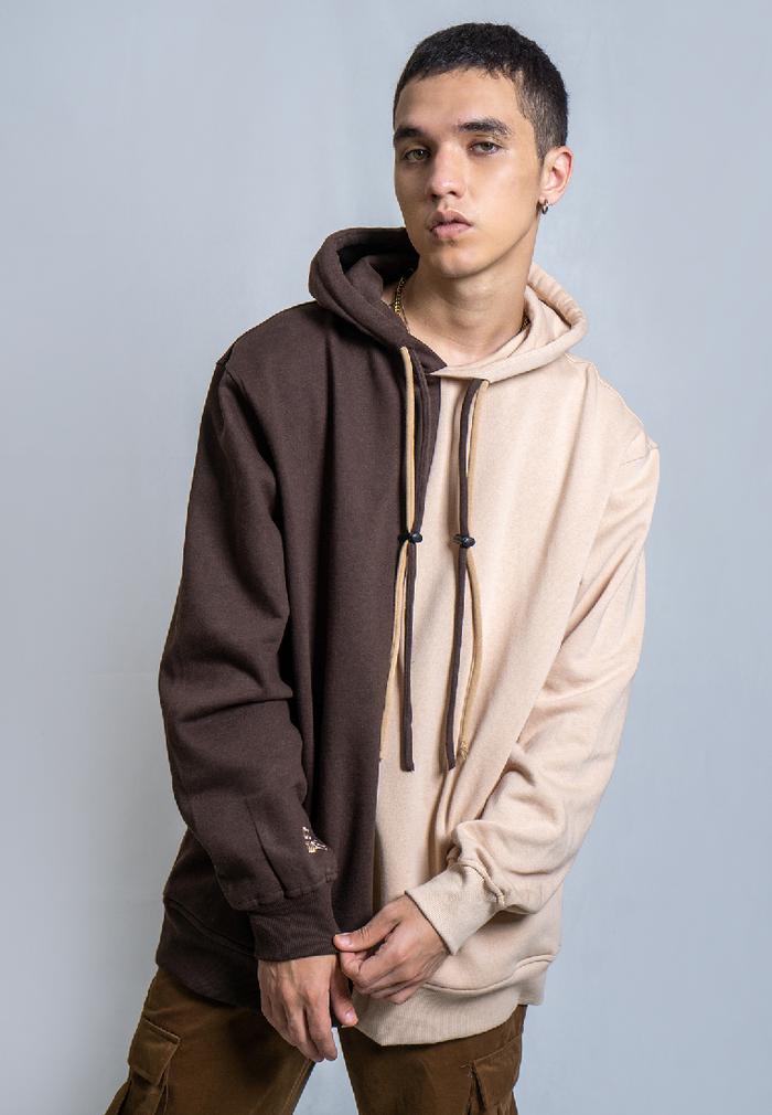 Gambar OCWA CARAMEL TWOTONE BROWN OVERSIZED HOODIE MEN - S dari Ocwa Studio undefined Tokopedia