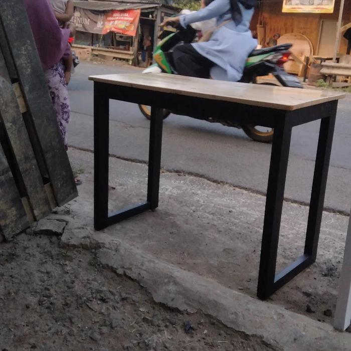 Gambar meja kayu Meja makan meja komputer meja monitor - kaki hitam, 100x45x75 dari ud cahaya permata undefined Tokopedia