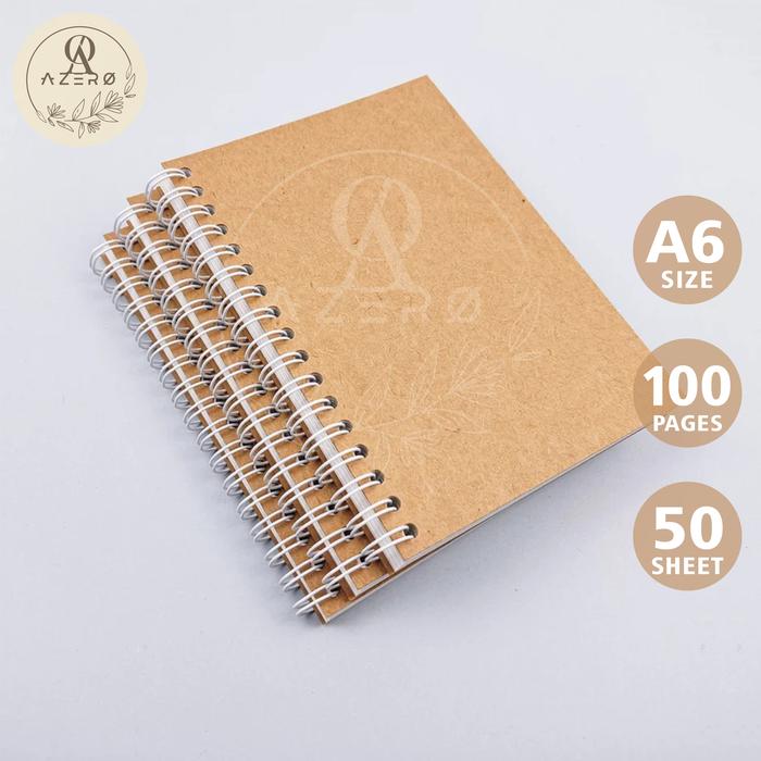Gambar Sketchbook Spiral Ukuran A4 A5 A6 / Buku Sketsa Polos isi Hvs 100 gsm - KRAFT A6, HVS PUTIH dari Azero_Store undefined Tokopedia