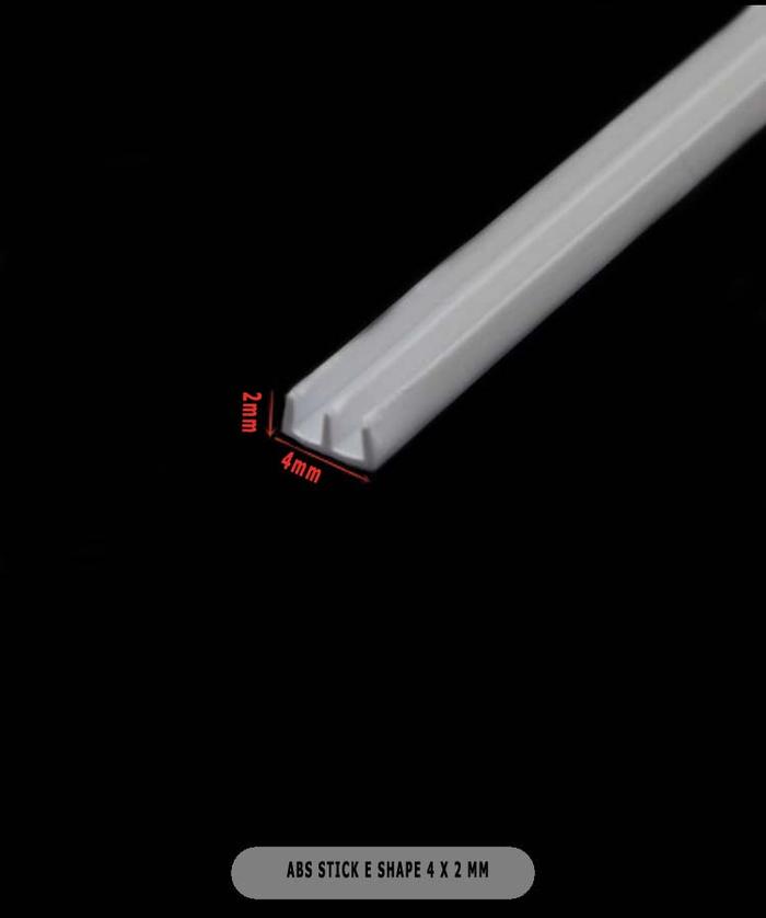 Gambar ABS Stick E Shape / ABS Stick Bentuk E - 4 X 2 MM dari Custom Maket undefined Tokopedia