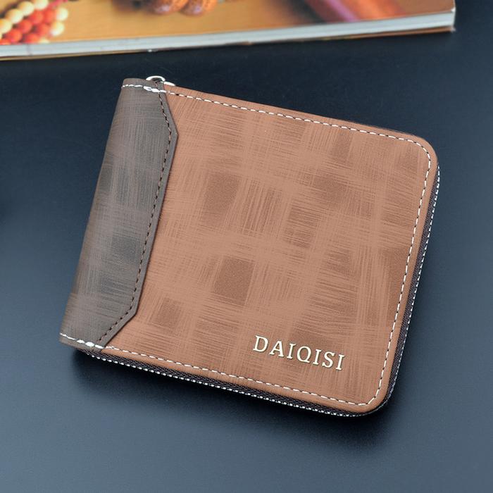 Gambar IMPOR DAIQISI YX603 DOMPET UANG LIPAT PRIA DENGAN SLETING ZIPPER MUAT - COKLAT MUDA dari 3Lpedia undefined Tokopedia