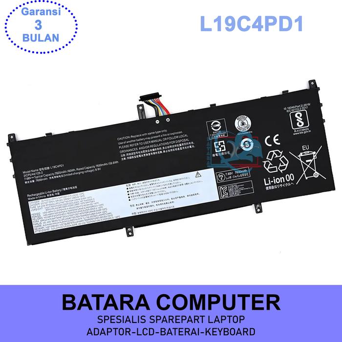 L19C4PD1 L19D4PD1 Replacement Battery – 58.6Wh 4-Cell Li-Ion For Lenovo Yoga 6-13ARE05, Yoga C640-13IML, Ideapad Yoga – 3-Year Warranty!