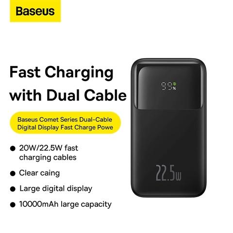 Gambar BASEUS 22.5W DIGITAL DISPLAY POWER BANK DUAL CABLE FAST CHARGER - Hitam 20000mAh dari D&D-oLshop undefined Tokopedia