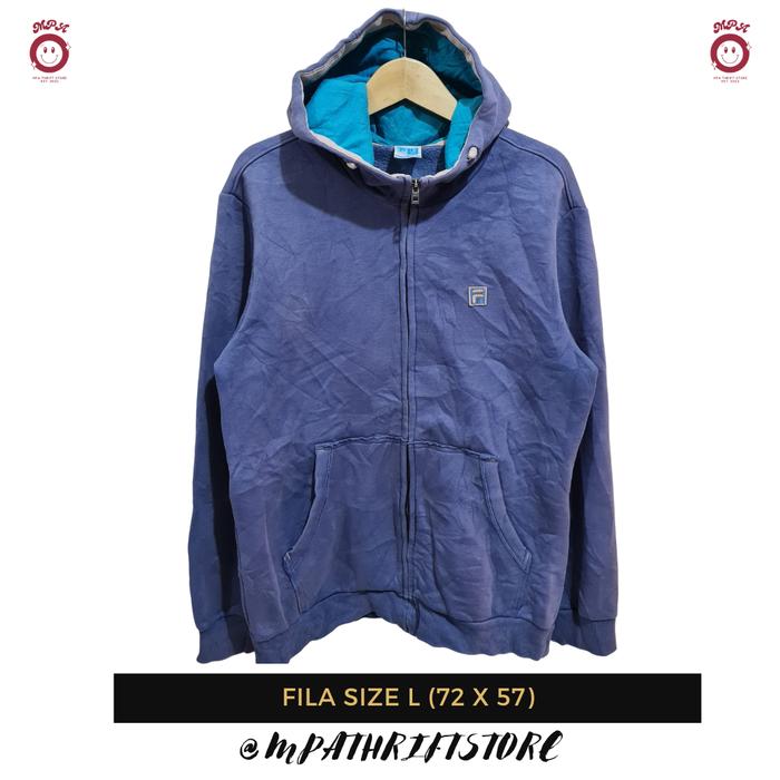 Zipper Hoodie Fila Size L Lilac Second Branded