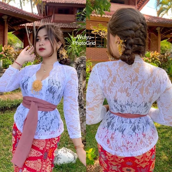 Gambar Kebaya Bali KutuBaru Modern Lengan Panjang - Putih, All Size dari Ibang_Store97 undefined Tokopedia
