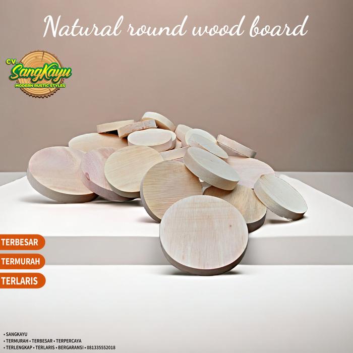 Gambar TERMURAH Craft wooden kayu bulat diameter 4-5-6cm bahan craft wood toy - TEBAL 1 CM, DIAMETER 5 CM dari CV. Sangkayu undefined Tokopedia