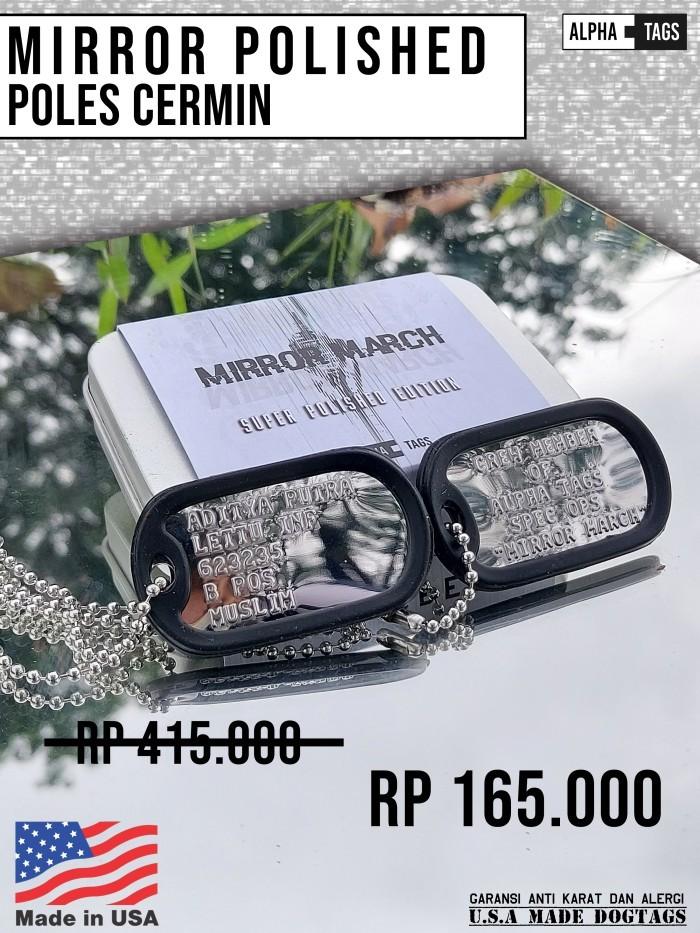 Gambar kalung Tni Polri Mengkilap Glossy cermin mirror march dog tags army dari Alpha Tags undefined Tokopedia