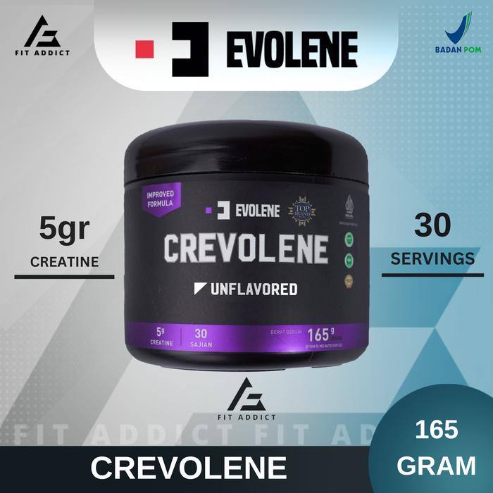 Gambar CREVOLENE CREATINE MONOHYDRATE 30 SERVINGS 165 GRAM EVOLENE MICRONIZED - UNFLAVORED dari Fit Addict undefined Tokopedia