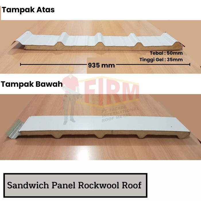 Gambar Sandwich Panel Rockwool Roof/Atap Color Standar / Color PVDF - Color Std 50mm, 0.35mm dari Serba Atap undefined Tokopedia