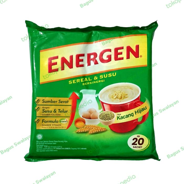 Gambar Energen Sereal dan Susu Isi 20 Sachet x 32gr - Kacang Hijau dari Bagus Swalayan undefined Tokopedia
