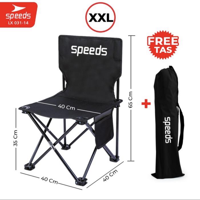Gambar Kursi Lipat Outdoor Portable Kursi camping Bangku Gunung Speed (XL) - XXL HITAM dari Besar sport undefined Tokopedia