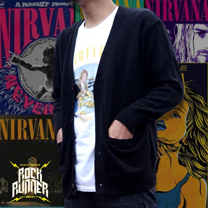 Gambar Sweater cardigan Kurt cobain nirvana unplugged - Hitam, XL dari Rock Runner Cloth undefined Tokopedia