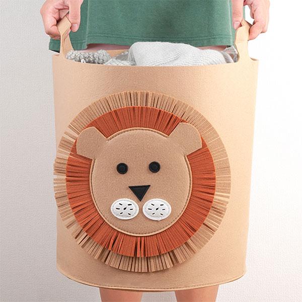Gambar BONBOX Keranjang Baju Lipat Foldable Gambar Kartun Singa Gajah BOB3301 - Brown dari MiFun Living undefined Tokopedia