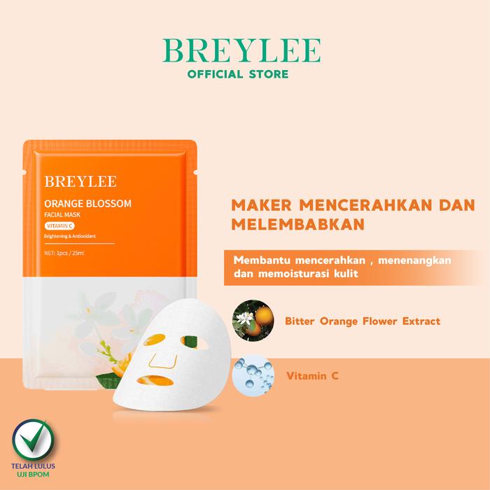 Gambar BREYLEE Sheet Mask Vitamin C - Mencerahkan Kulit Wajah (1pc) dari BREYLEE.ID undefined Tokopedia